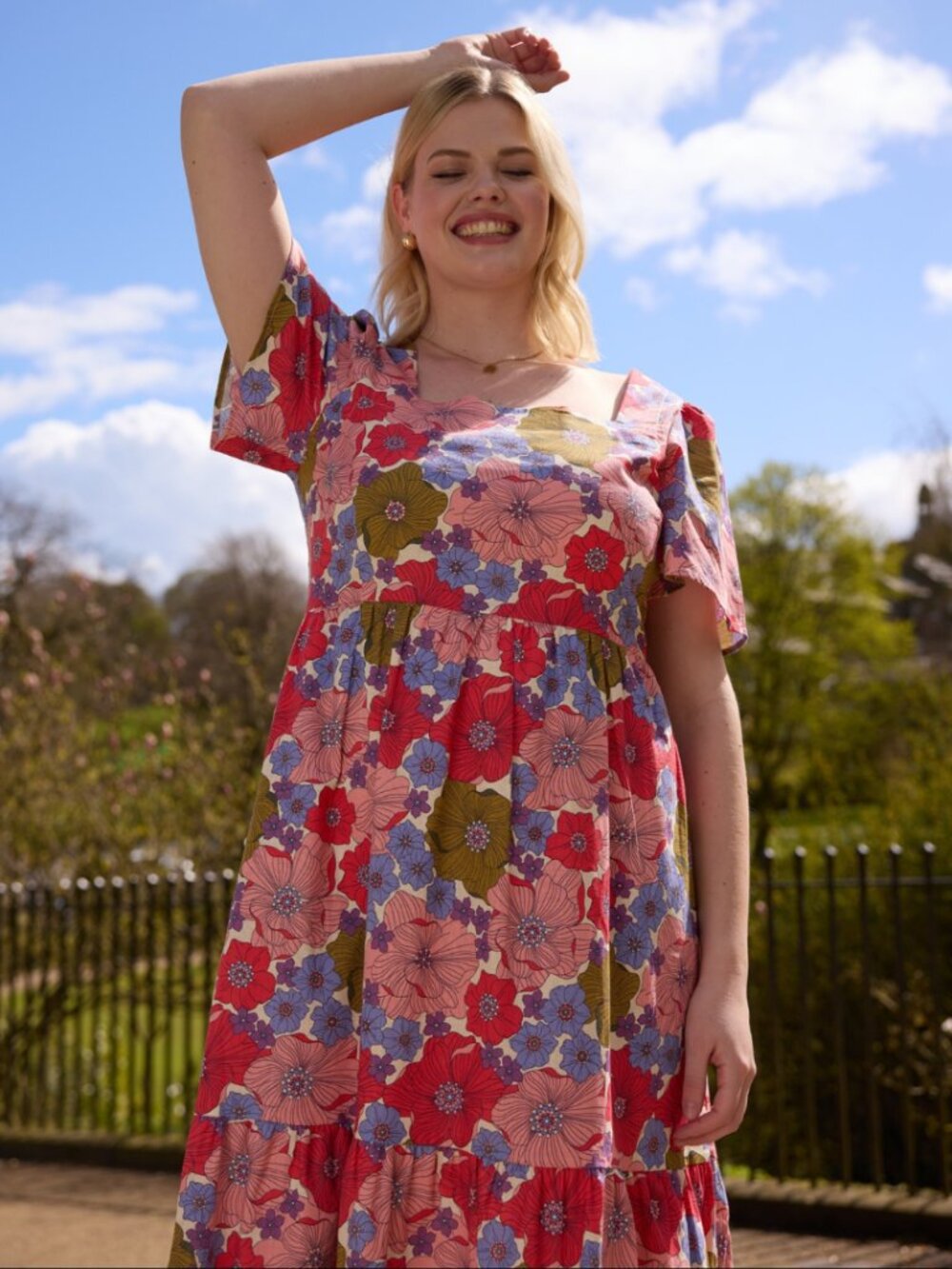Joanie Georgia wildflower print square neck dress